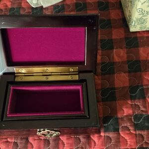 Bombay Jewelry Box with Rich Burgundy and Gold Accents